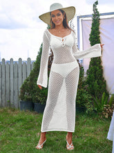 PARTHEA V-Neck Tie Cut Out Knit Bodycon Long Dress